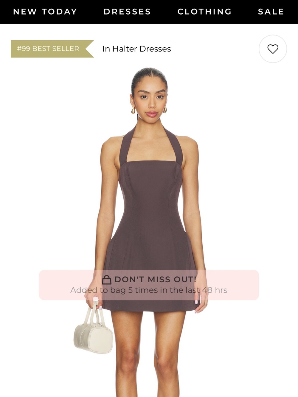 Bardot. Worn once. No flaws. Dark brown. XS.